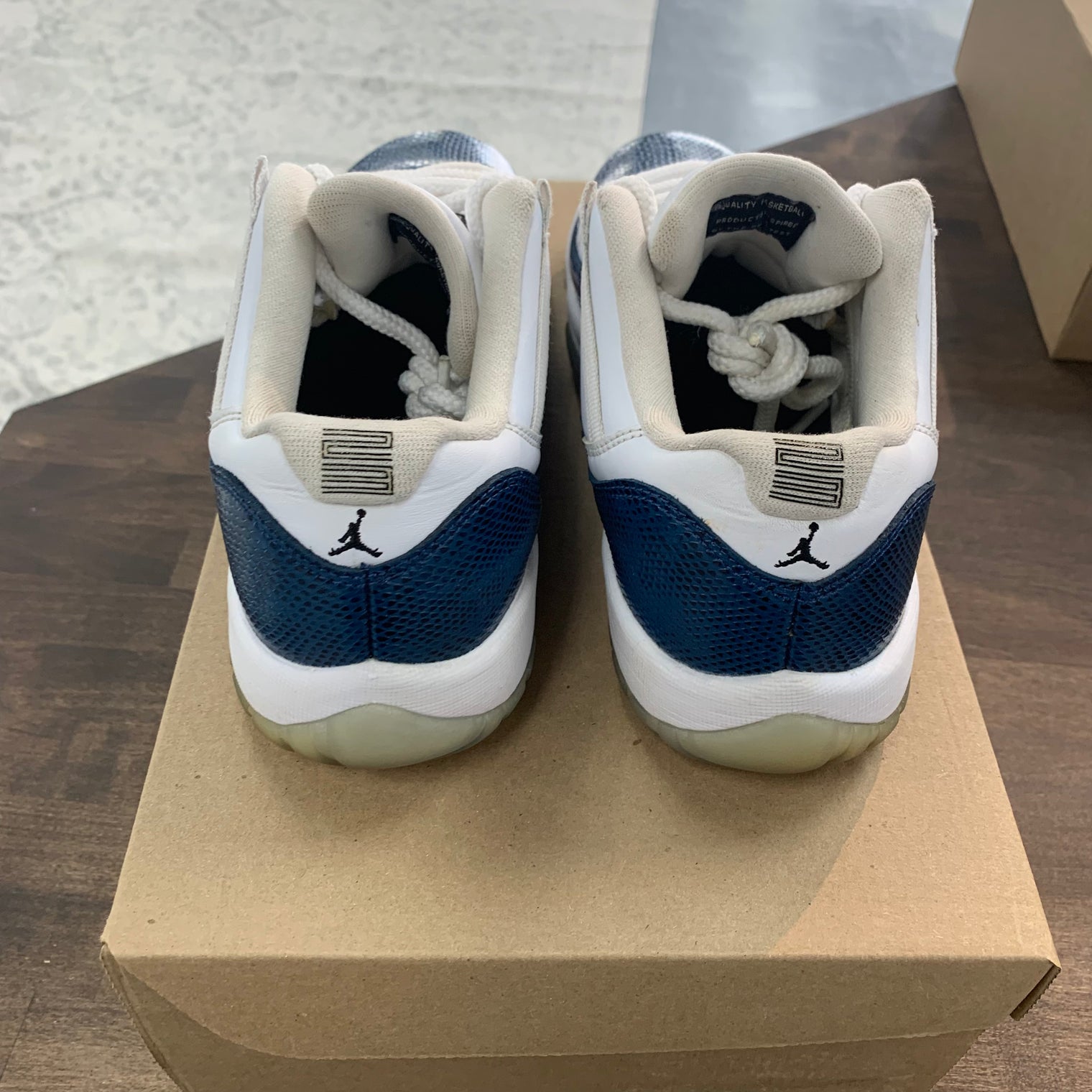 Navy Snakeskin Jordan 11 Low (USED,No Box)