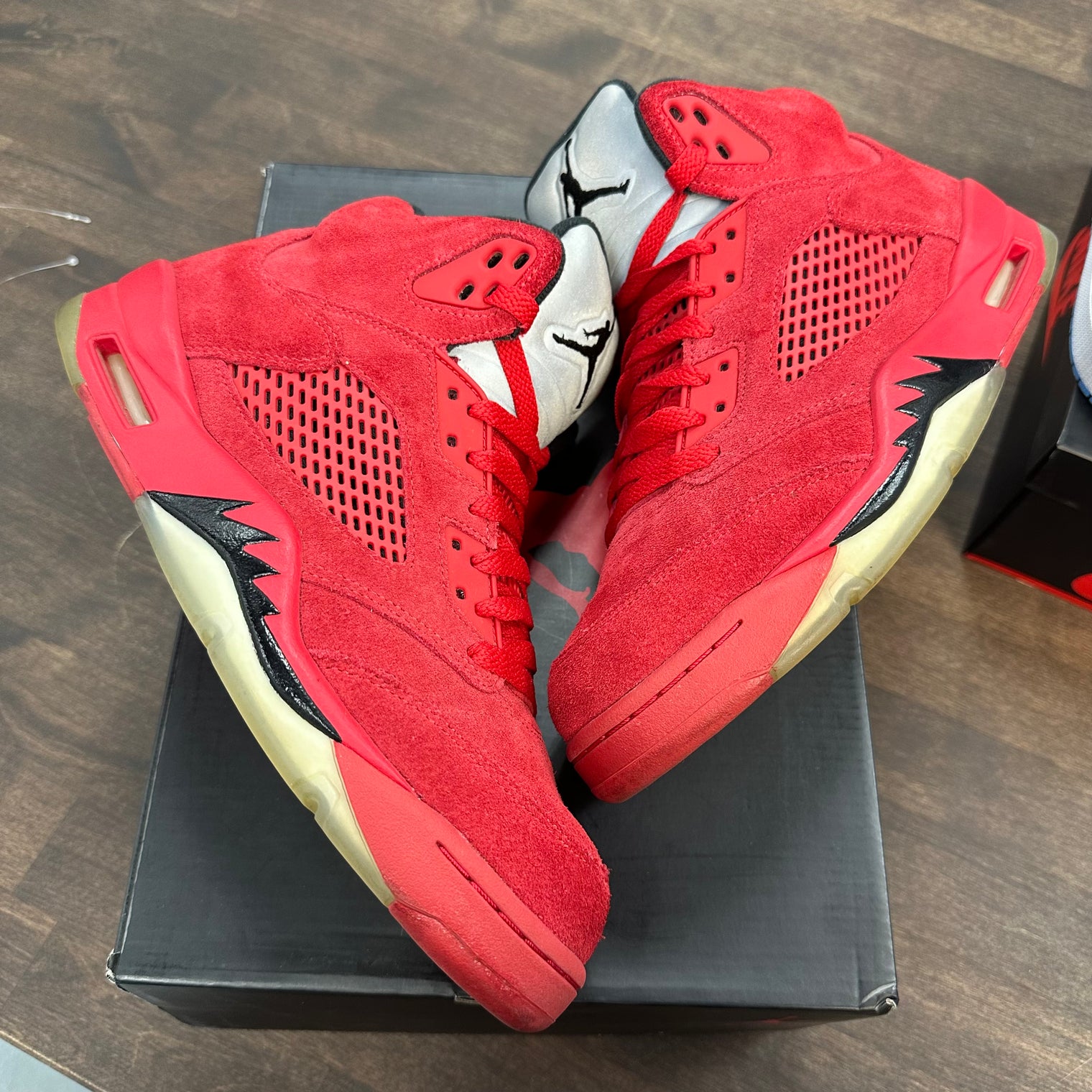 Red Suede Jordan 5 (USED)
