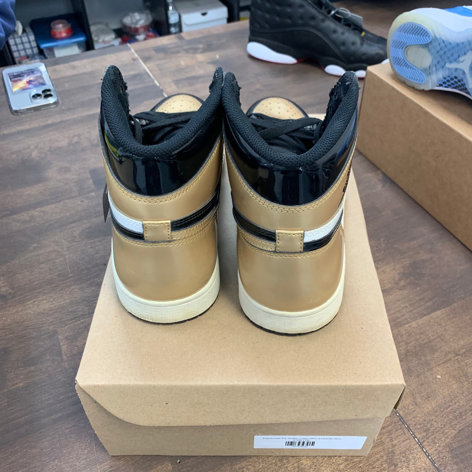 Patent Gold Toe Jordan 1 High NRG (USED,No Box,No Insole)