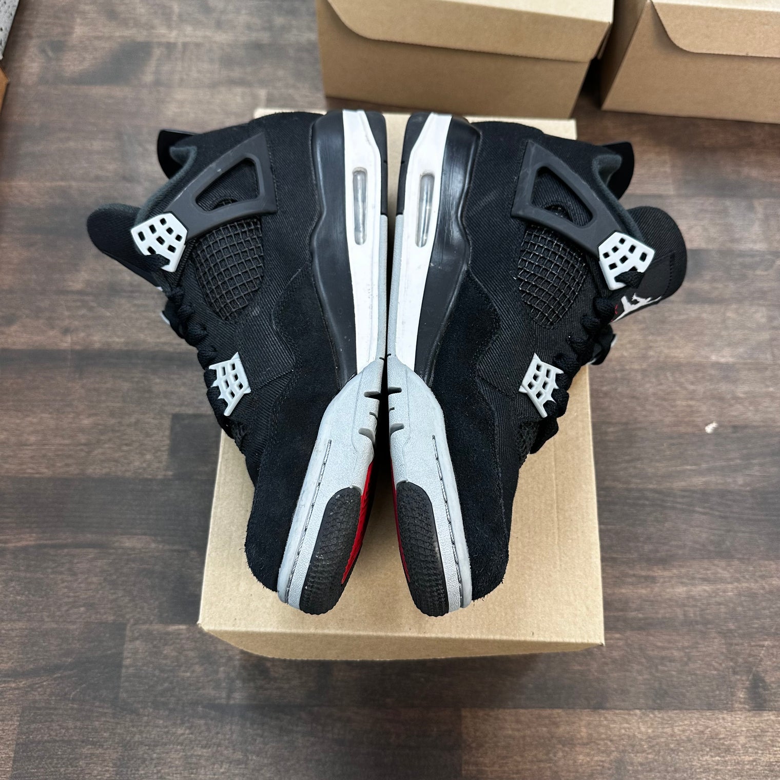 Black Canvas Jordan 4 (USED,NO BOX)