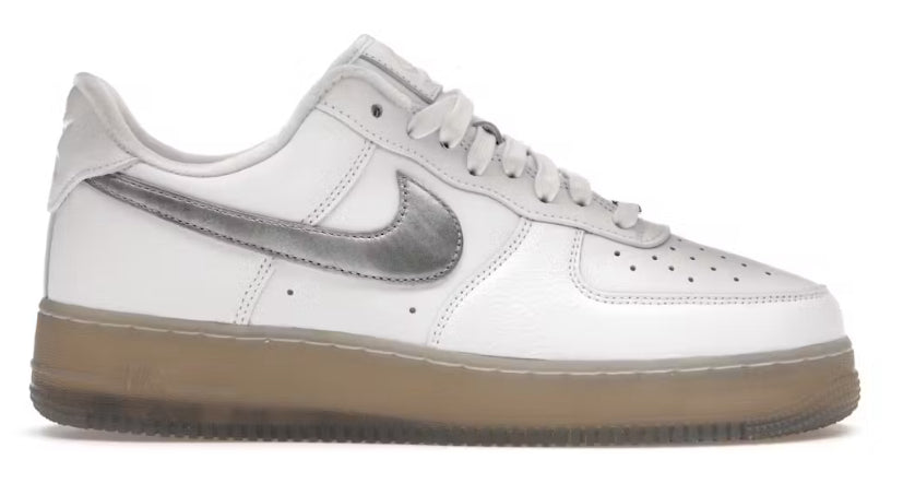 Premium White Metallic Silver Air Force 1 Low (No Box)