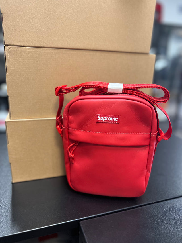 Supreme Leather Shoulder Bag Red