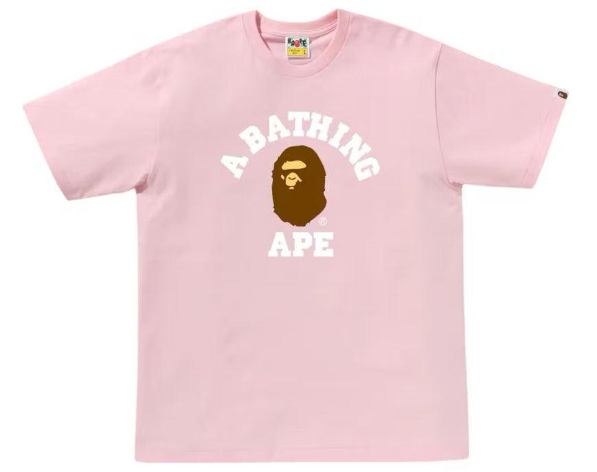 Bape College Tee Pink
