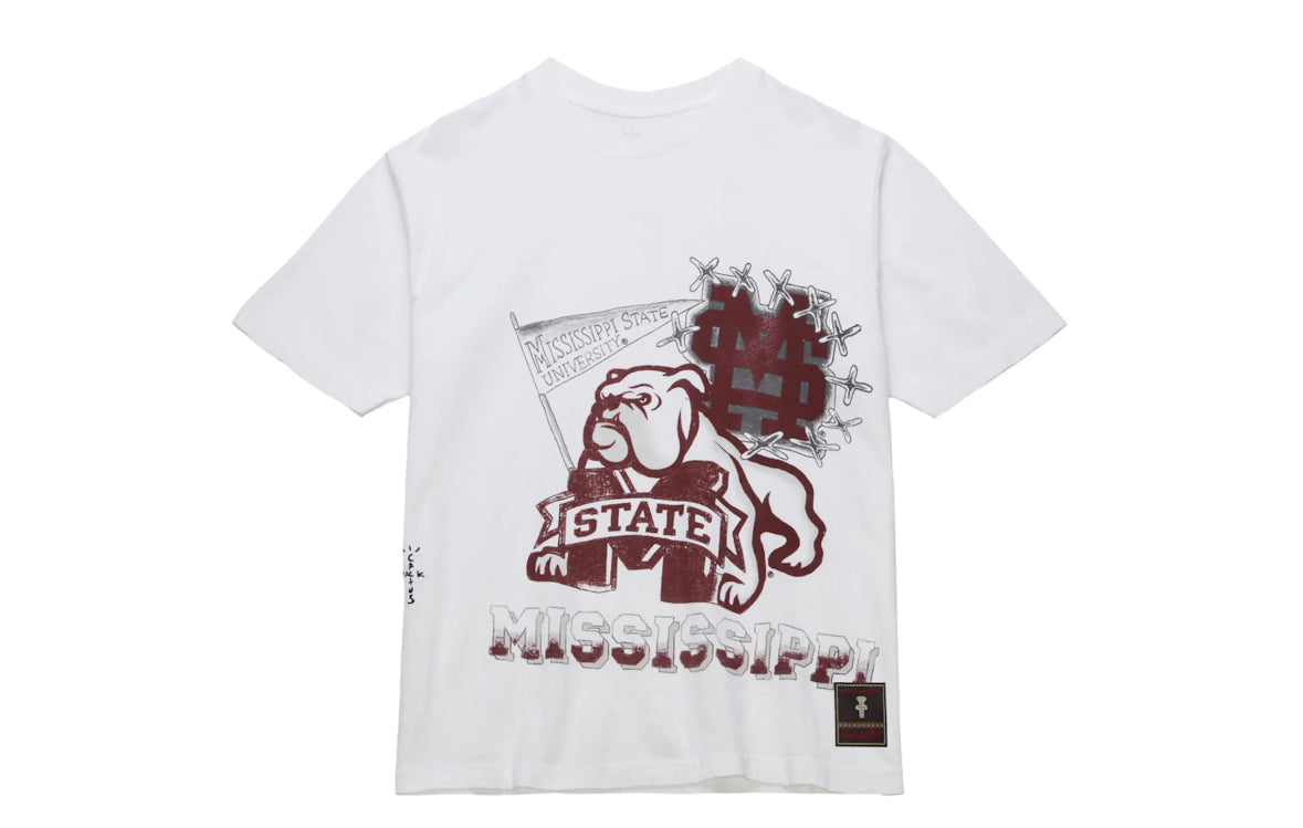 Travis Scott Mitchelle & Ness Mississippi State Tee White