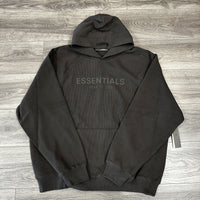 Essentials Off Black Raglan Hoodie Heavy Weight