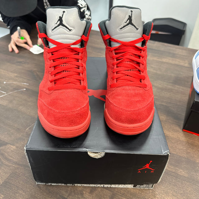 Red Suede Jordan 5 (USED)
