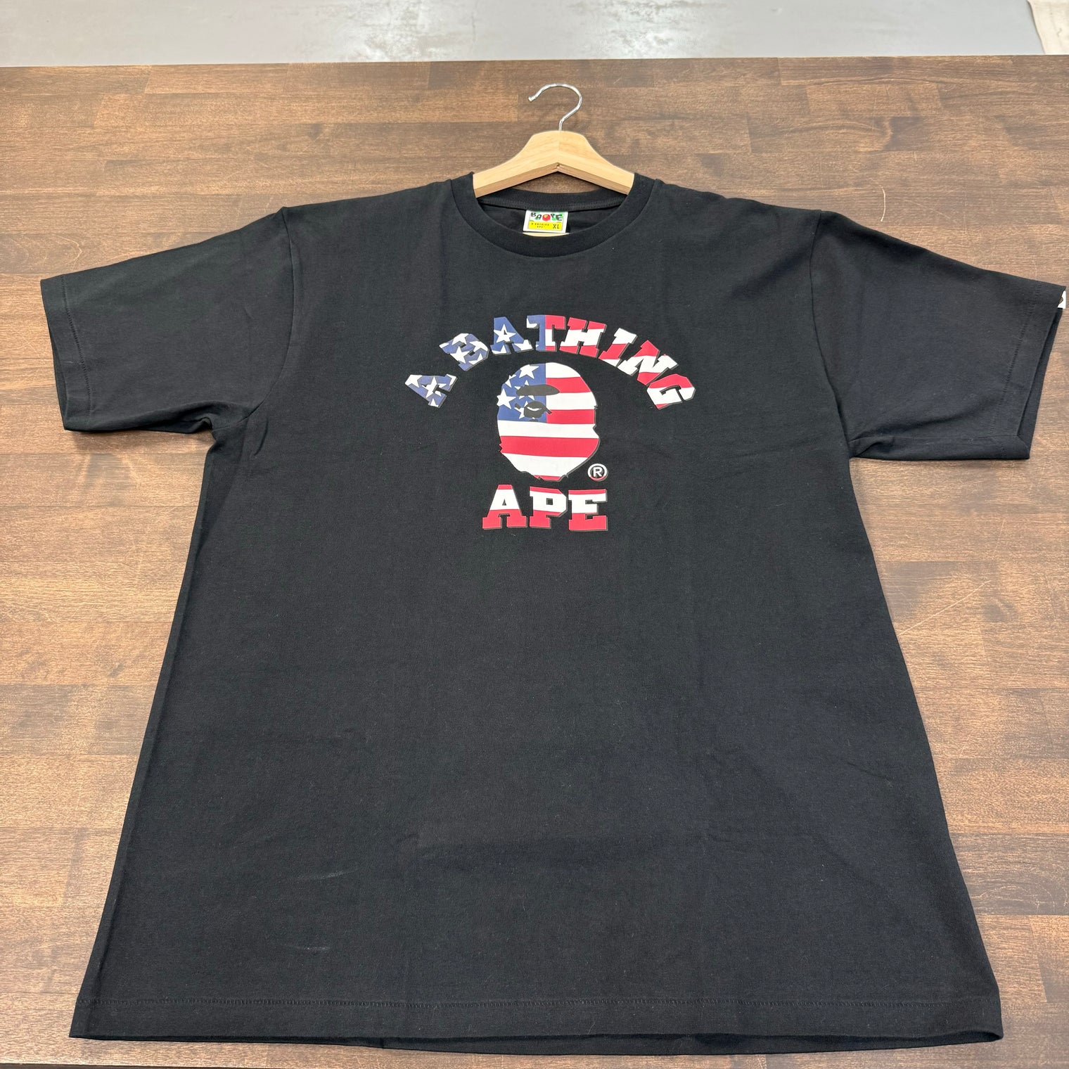 Bape USA Flag College Tee Black