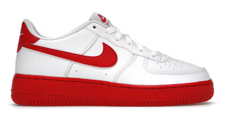(GS) White Red Midsole Air Force 1 Low