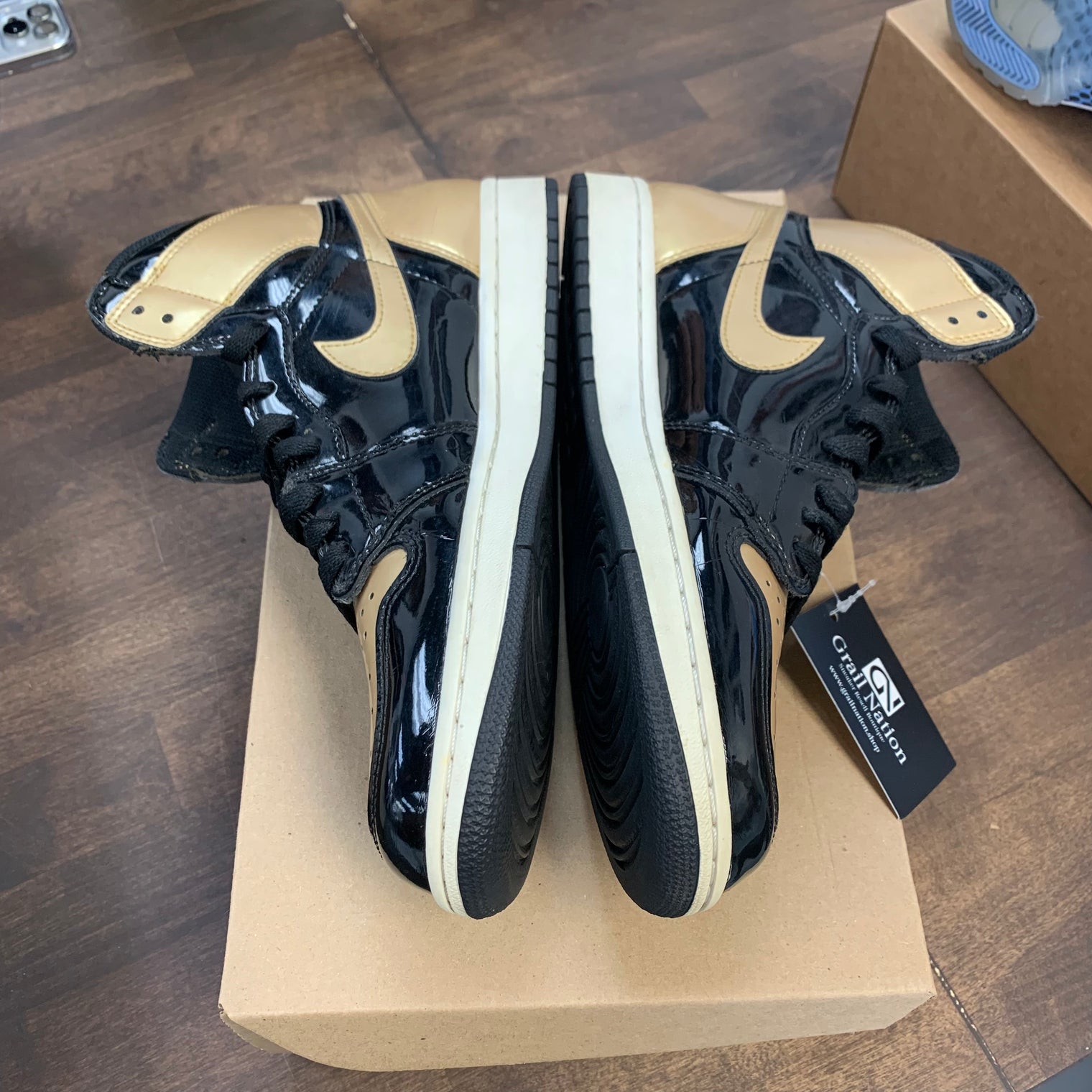 Patent Gold Toe Jordan 1 High NRG (USED,No Box,No Insole)