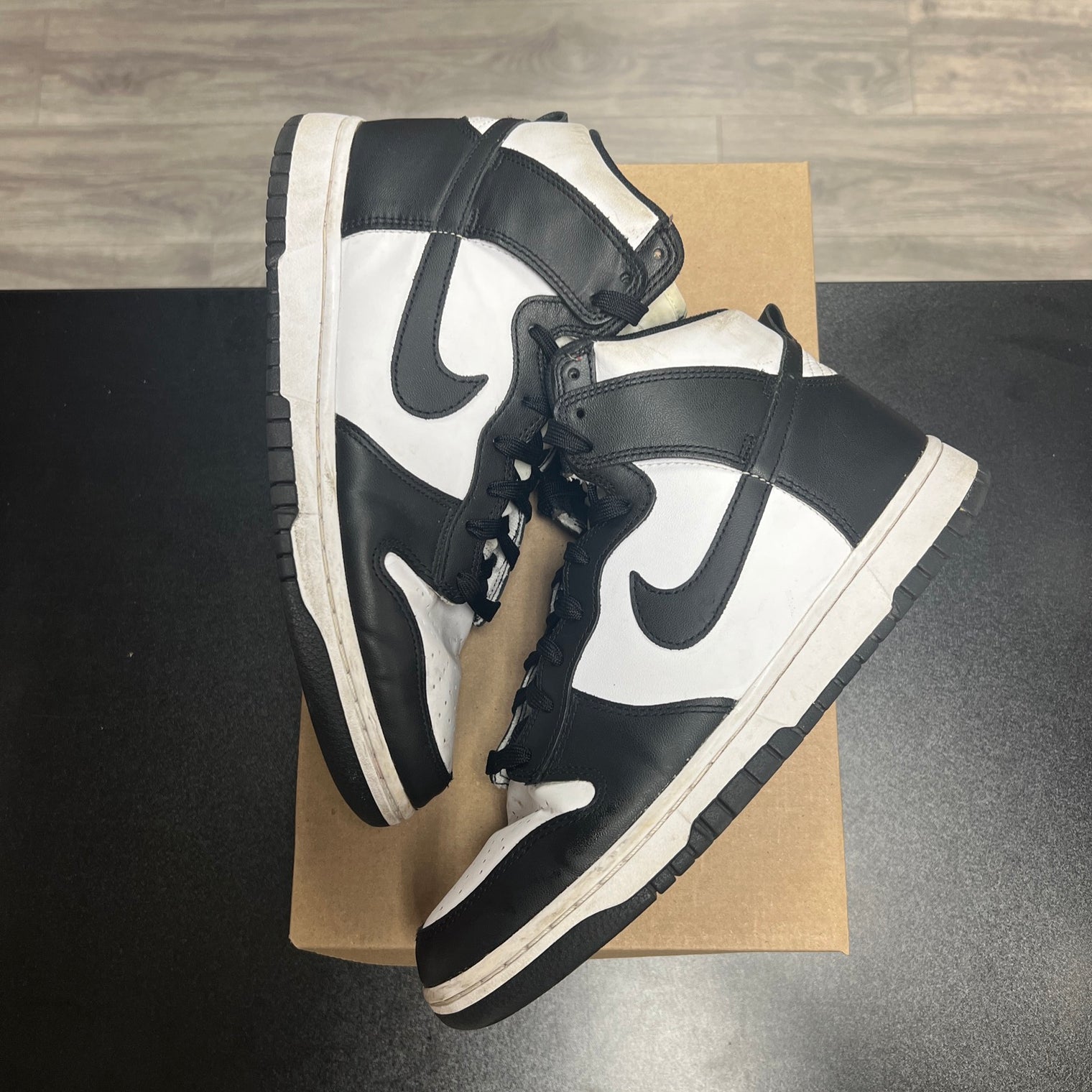 Black White Dunk High (USED, no box)