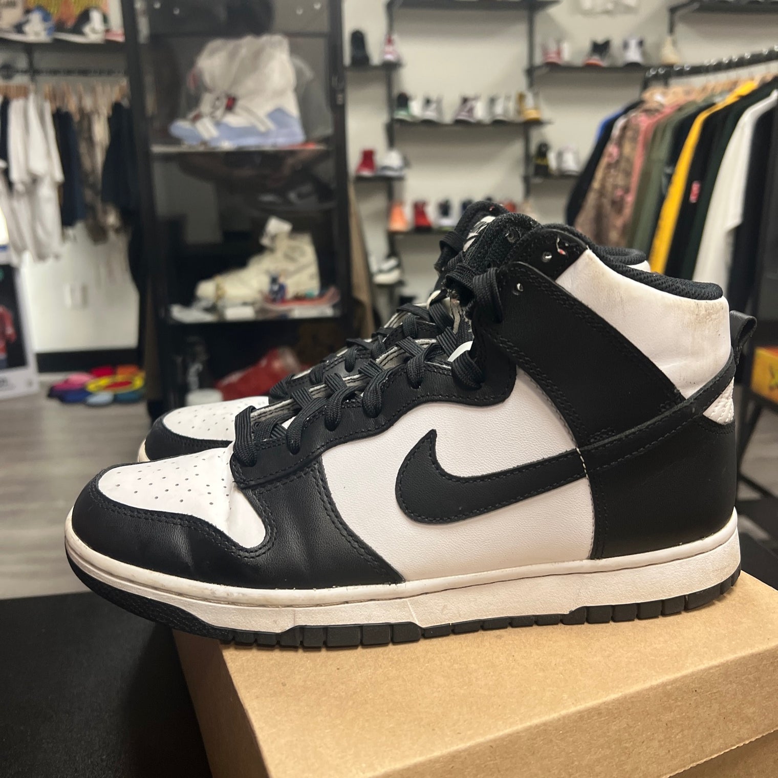 Black White Dunk High (USED, no box)