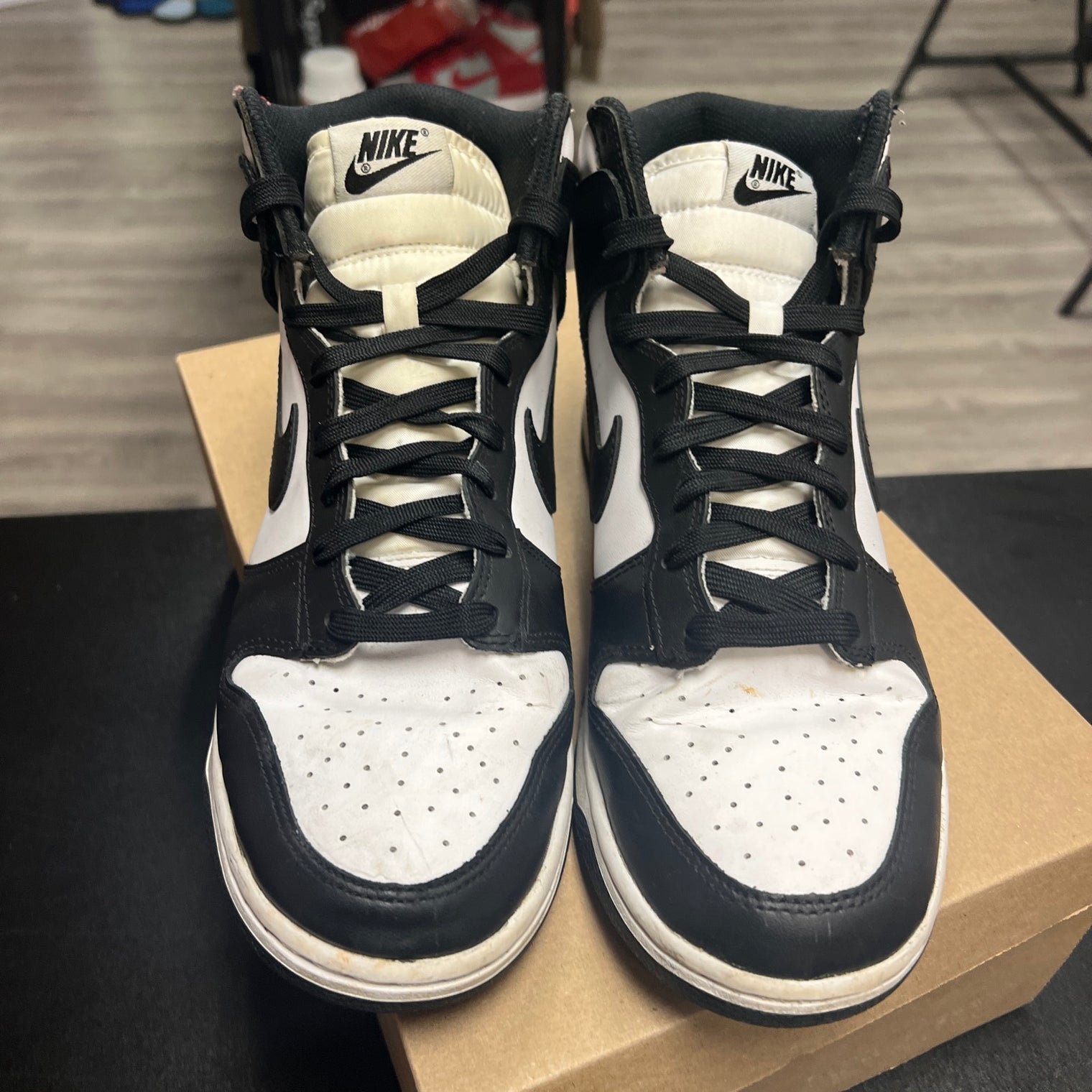 Black White Dunk High (USED, no box)