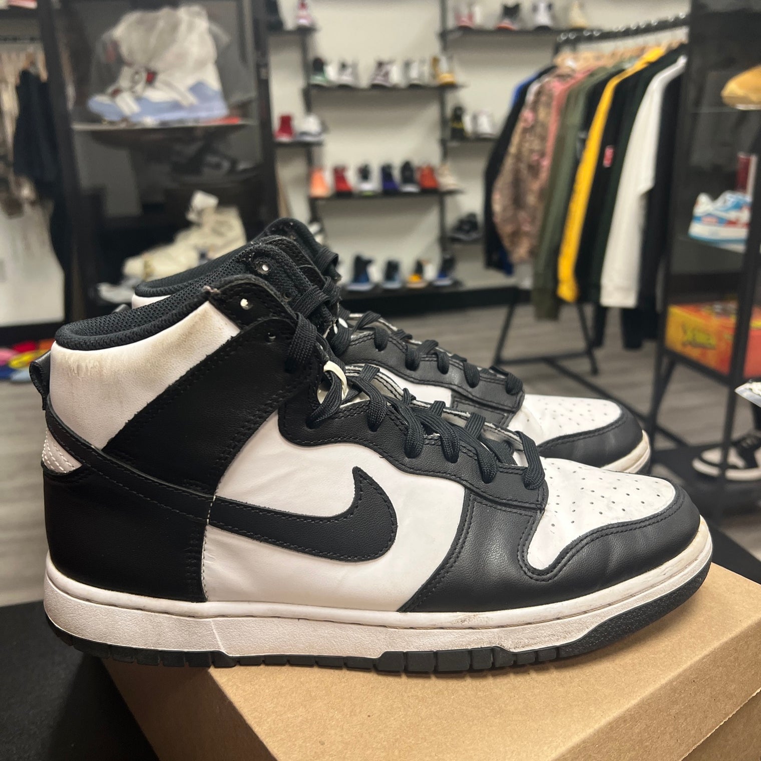 Black White Dunk High (USED, no box)