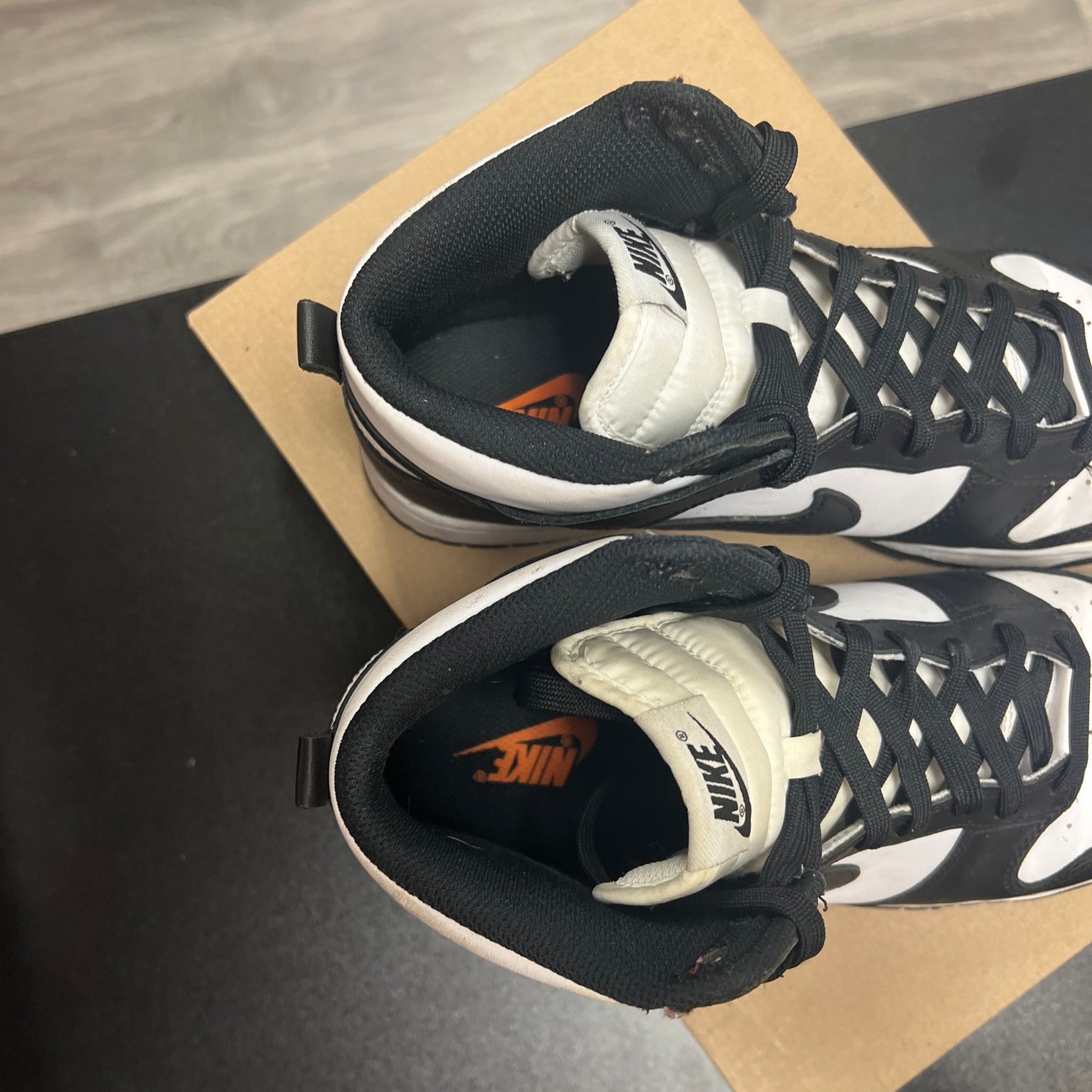 Black White Dunk High (USED, no box)