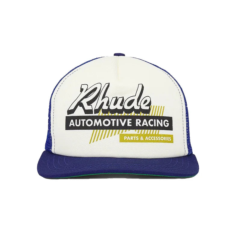 Rhude Auto Racing Trucker Hat Navy/Ivory