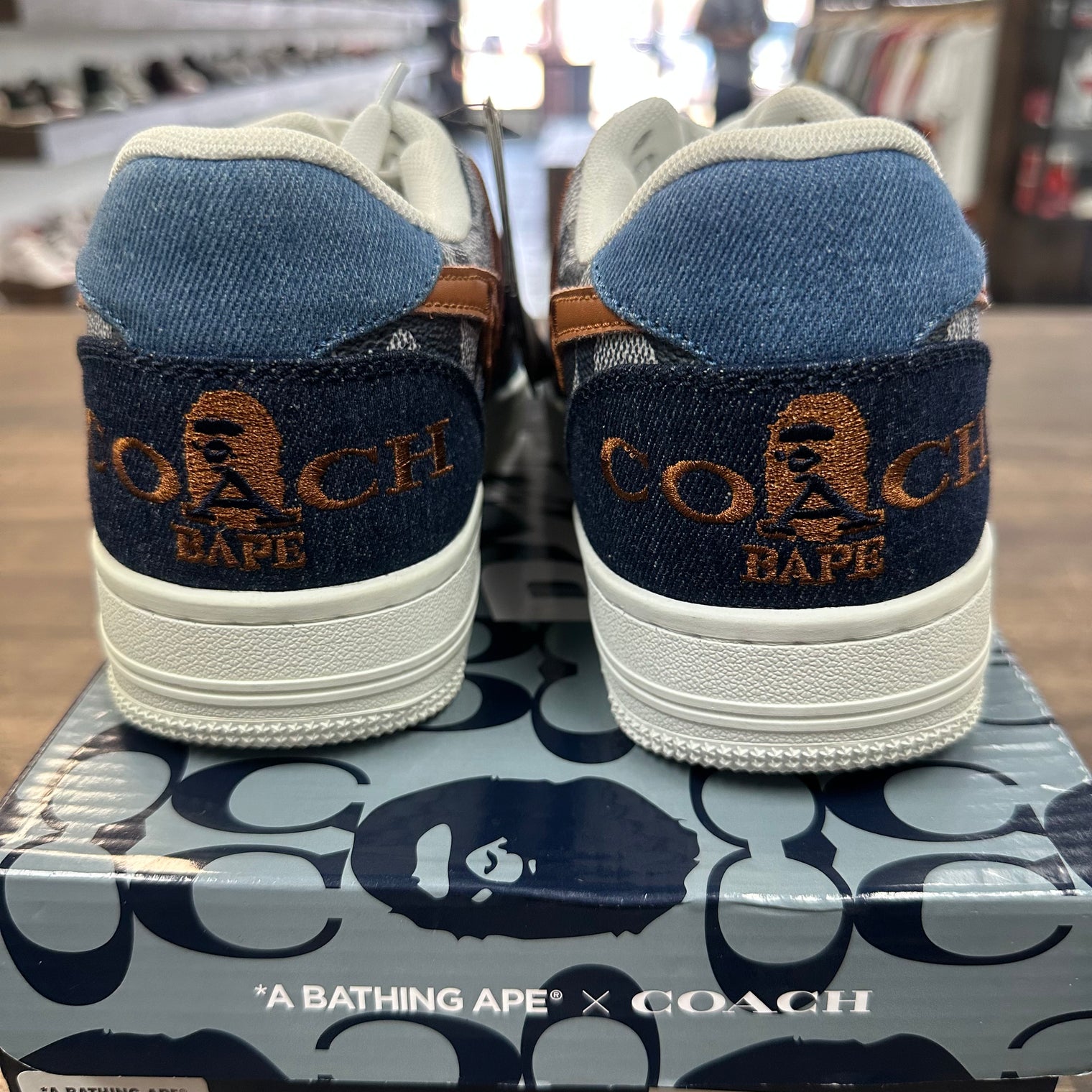 A Bathing Ape Bapesta Low Coach Blue