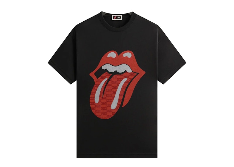 Kith x The Rolling Stones Monogram Tongue Tee Black