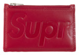 Supreme Leather Zip Card Holder (FW25) Red