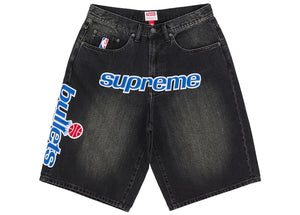 Supreme Mitchell & Ness Washington Bullets Baggy Denim Short Black
