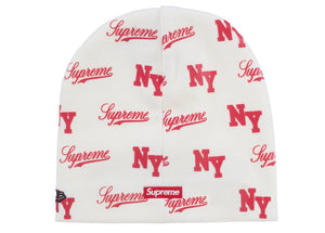 Supreme New Era Monogram Beanie White