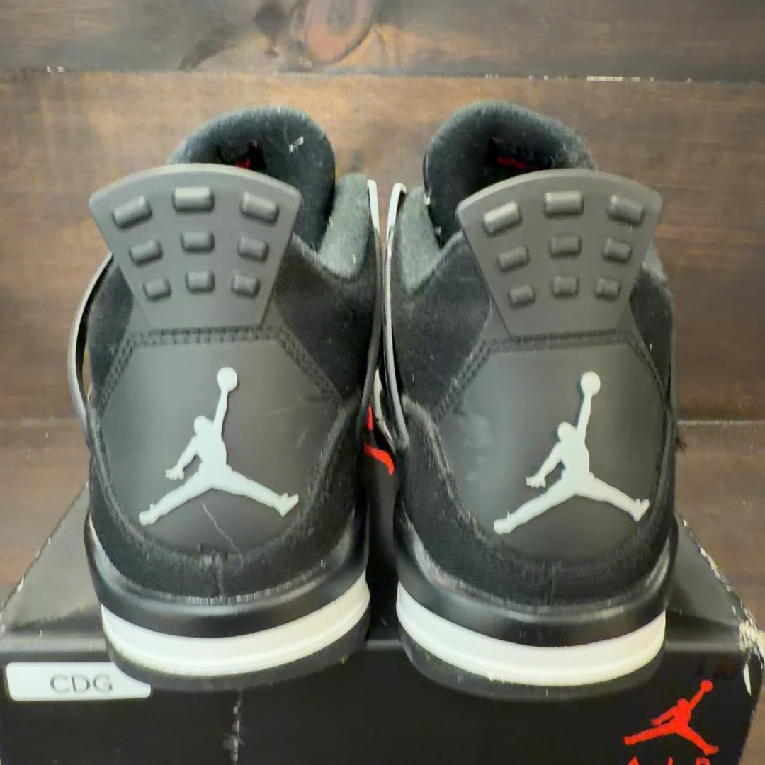 Jordan 4 Retro Black Canvas (GS) - Image 4