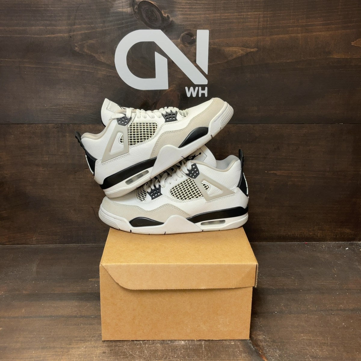 Jordan 4 Retro Military Black (GS) Size 5.5Y (Pre-Owned) - Image 1