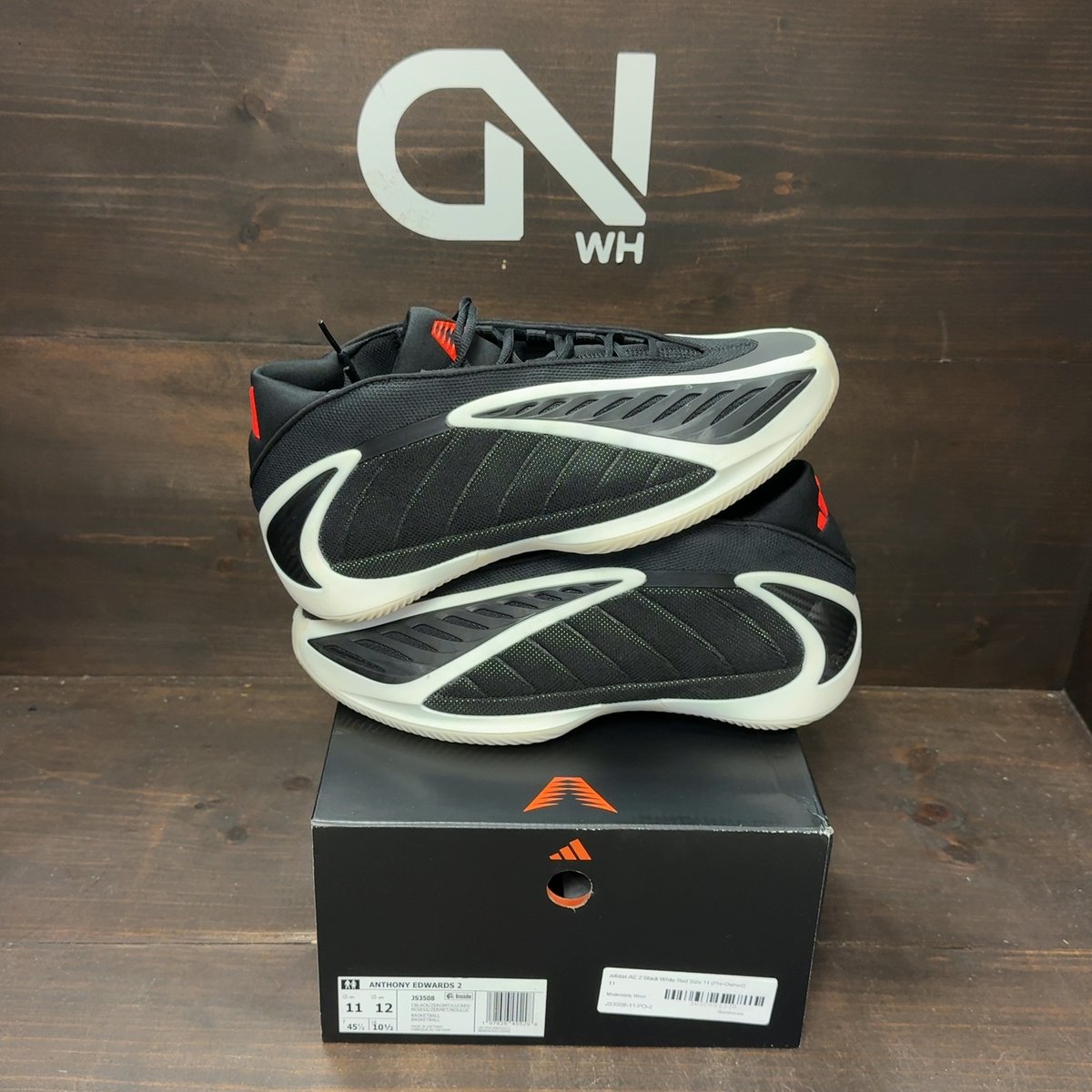 adidas AE 2 Black White Red Size 11 (Pre-Owned) - front