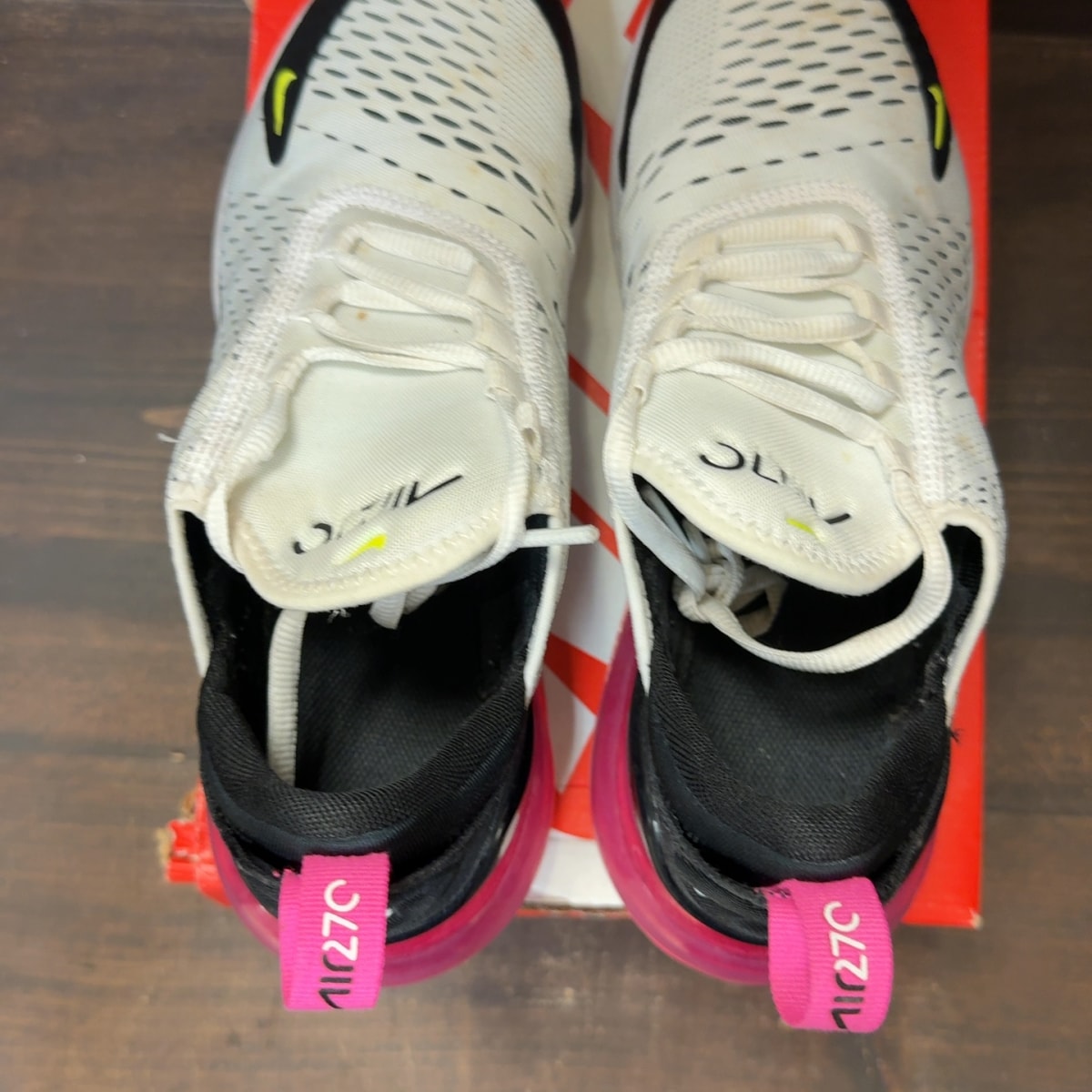 Nike Air Max 270 White Black Laser Fuchsia Volt (GS) - Image 5