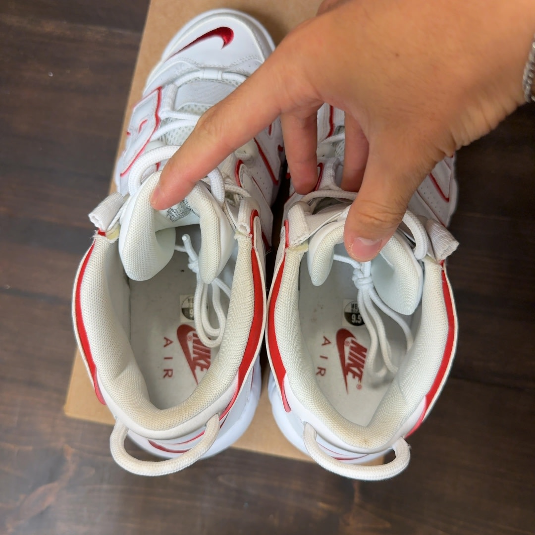 Nike Air More Uptempo White Varsity Red Outline Size 9.5 (Pre-Owned) - Image 5