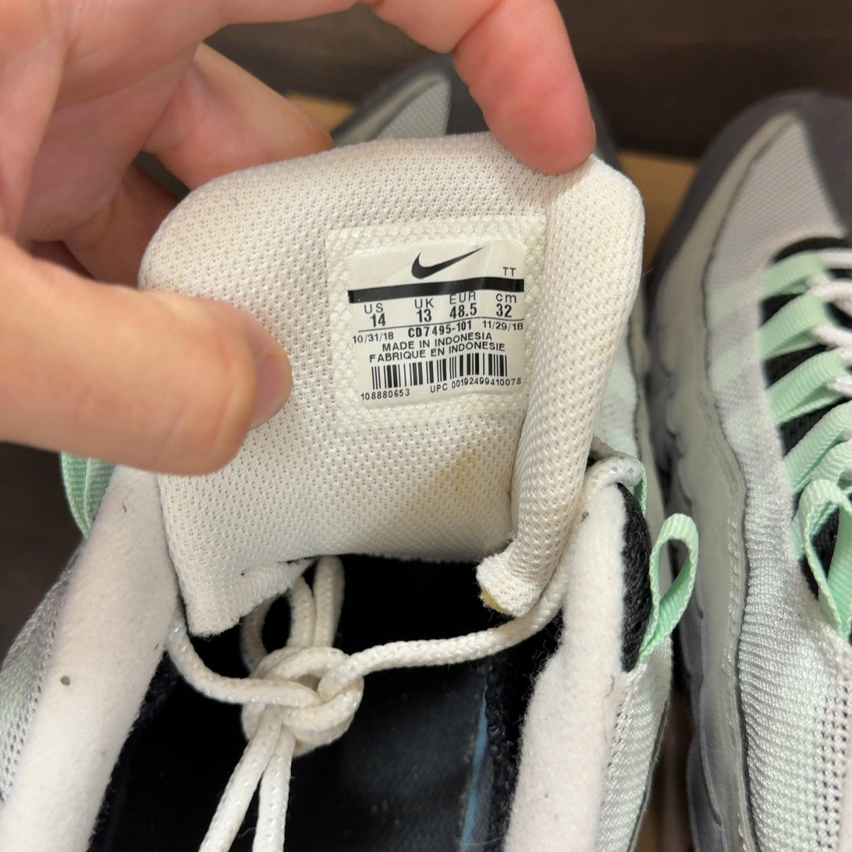 Nike Air Max 95 OG Fresh Mint Size 14 (Pre-Owned) - Image 7