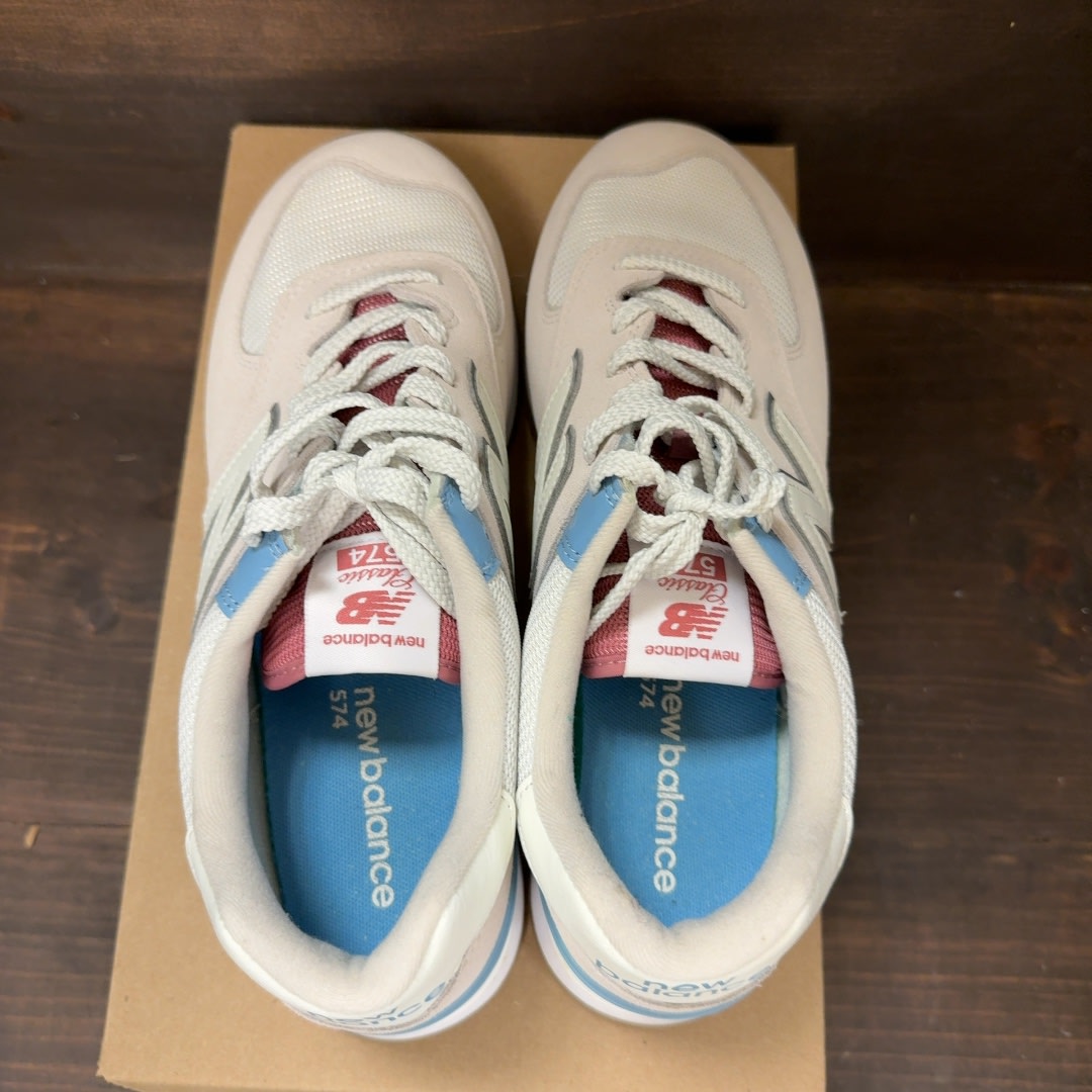 Cream Blue New Balance 574 Size 10.5 (Pre-Owned) - Image 5