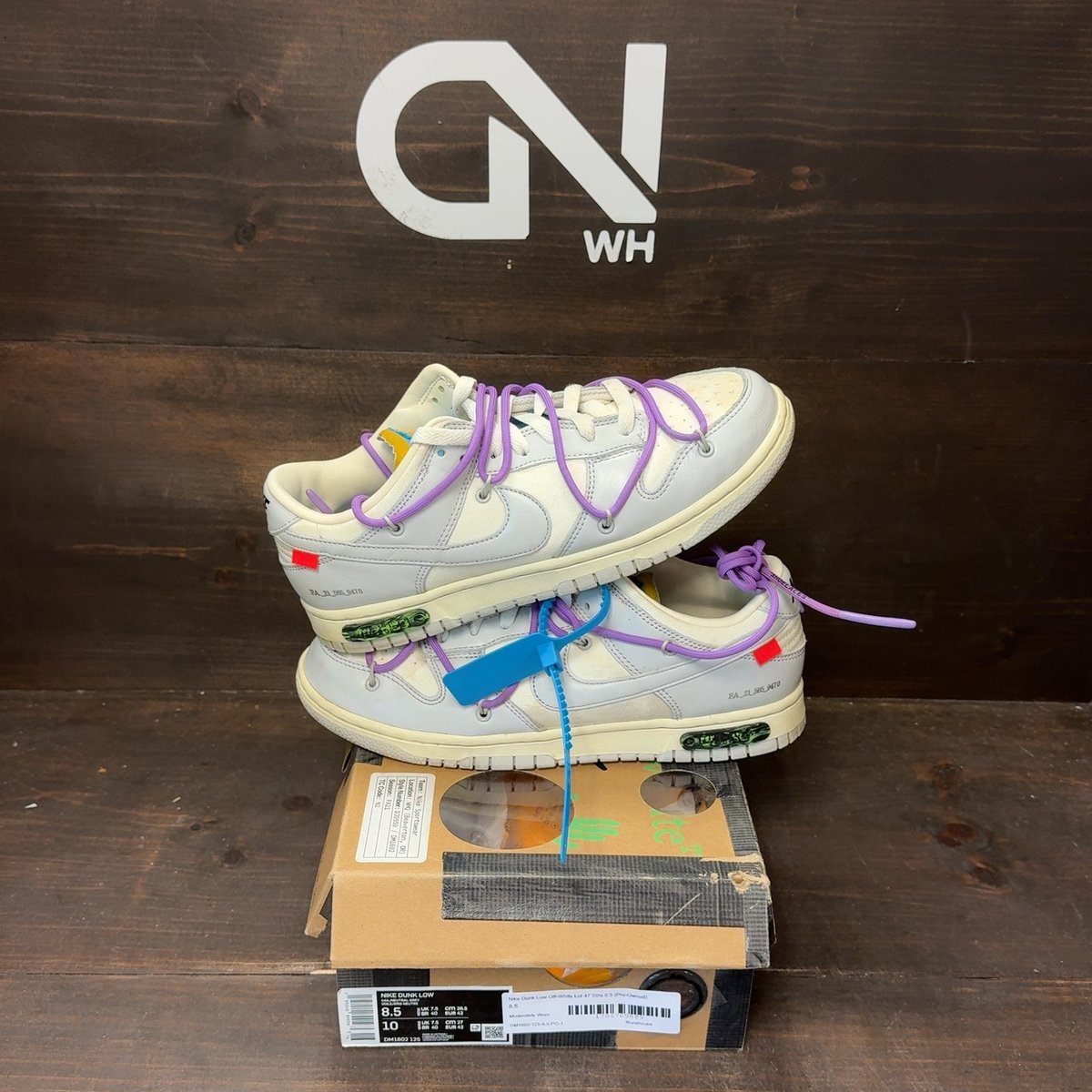 Nike Dunk Low Off-White Lot 47 Size 8.5 (Pre-Owned) - front