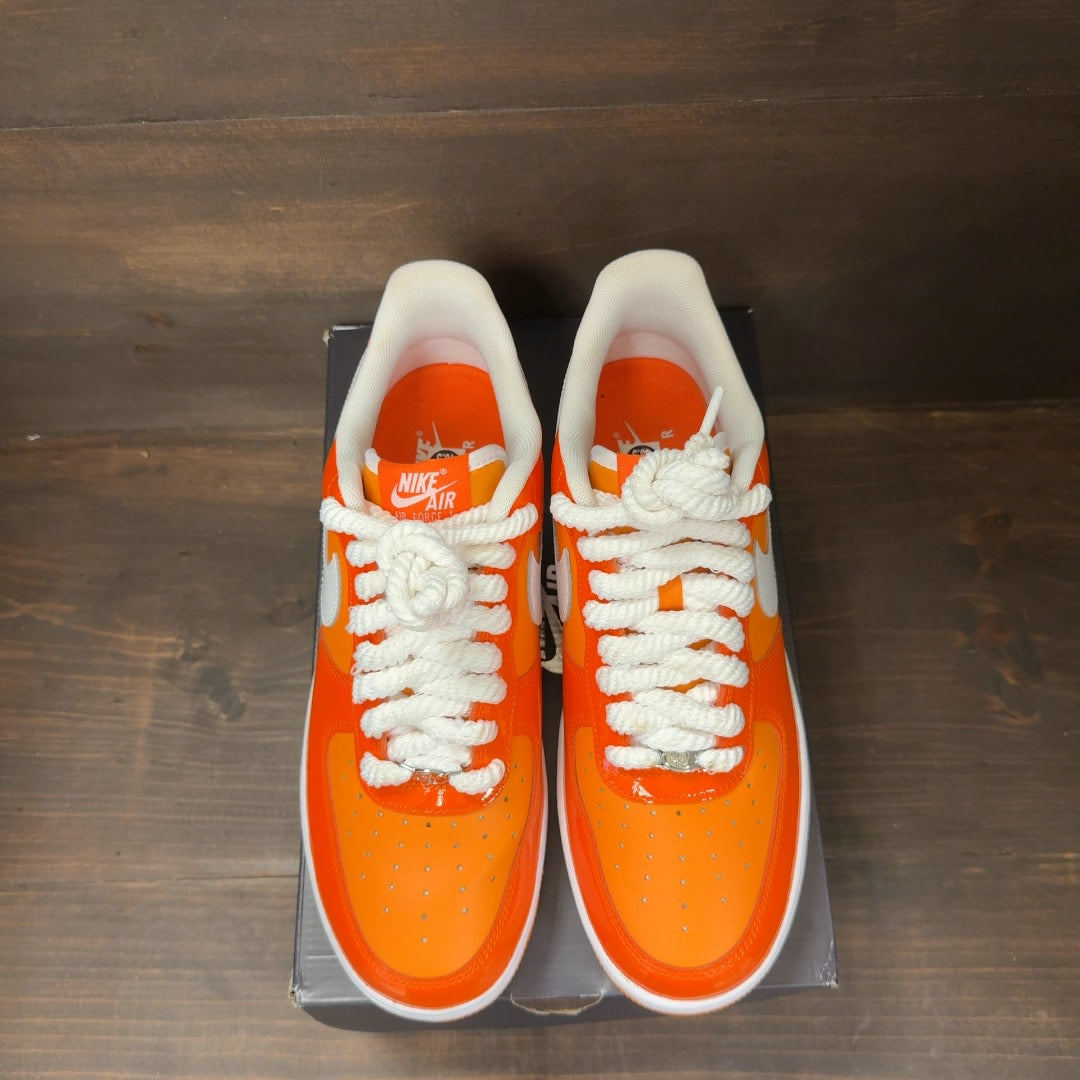 Nike Air Force 1 Low '07 Orange White Patent - Image 3