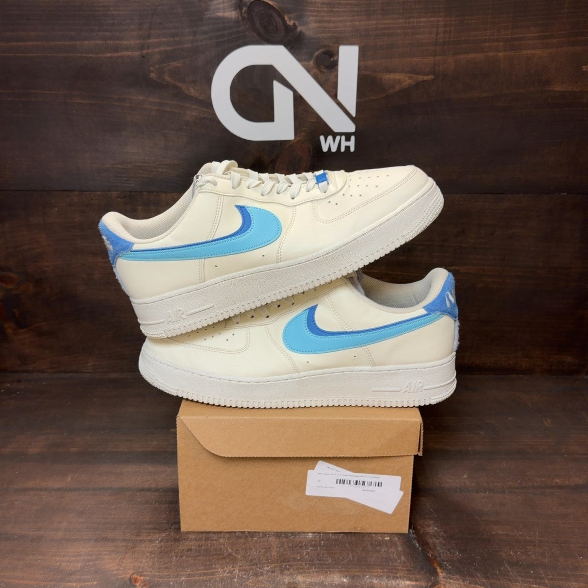 Nike Air Force 1 Low '07 LV8 82 Double Swoosh Medium Blue Size 12 (Pre-Owned) - Image 1
