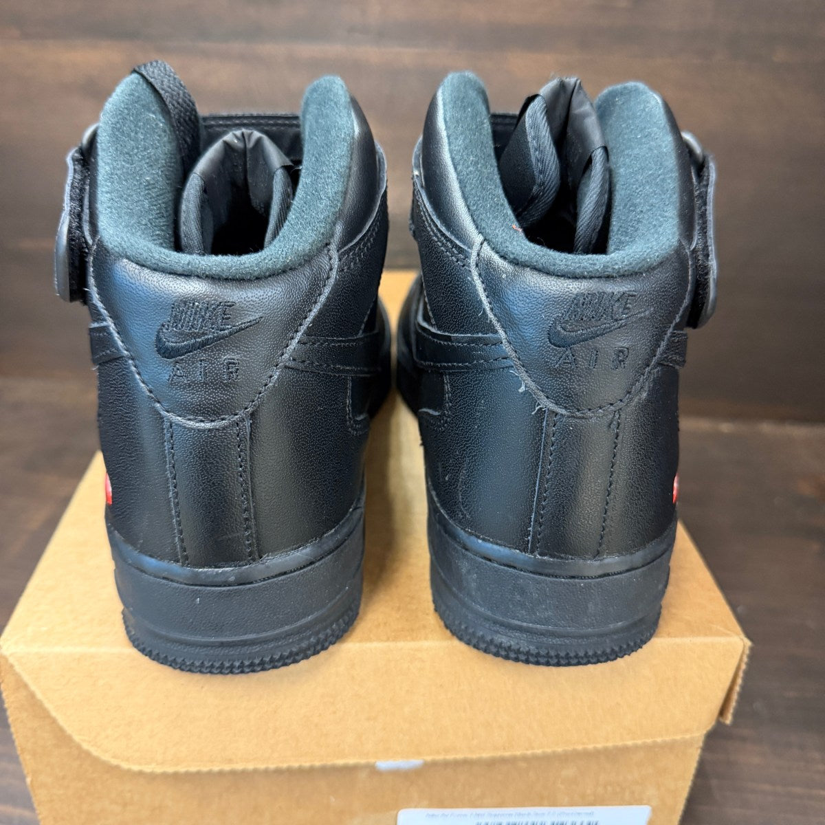 Nike Air Force 1 Mid Supreme Black Size 7.5 (Pre-Owned) - Image 4