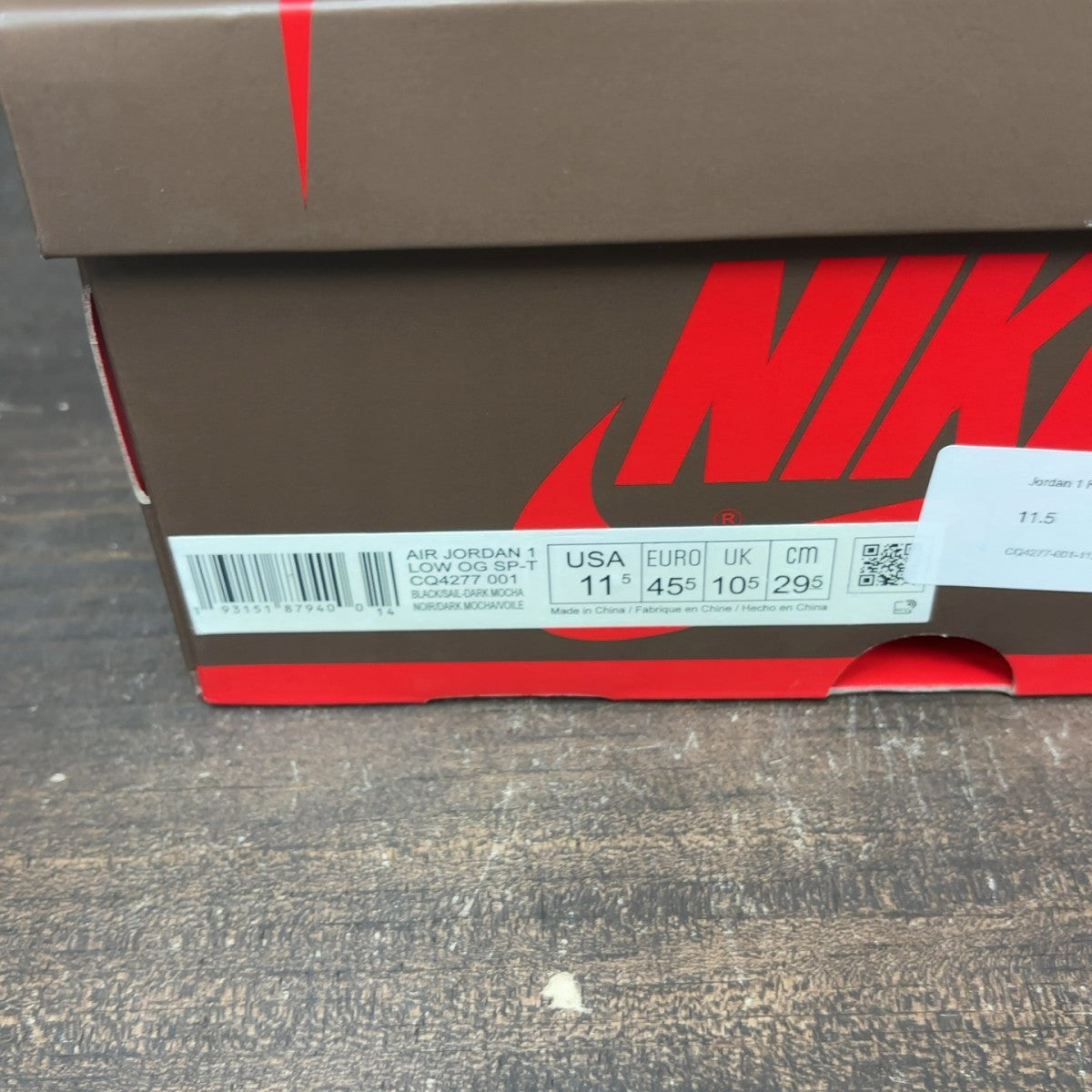 Jordan 1 Retro Low OG SP Travis Scott Mocha Size 11.5 (Pre-Owned) - Image 7