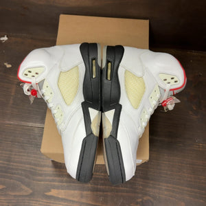 Jordan 5 Retro Fire Red Silver Tongue (2020) Size 9.5 (Pre-Owned) - aux