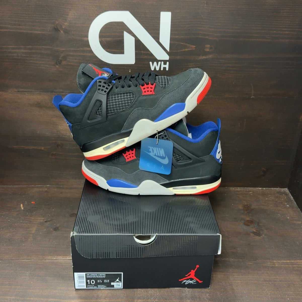 Jordan 4 Retro Rare Air (Gold Lettering) Size 10 (Pre-Owned) - front