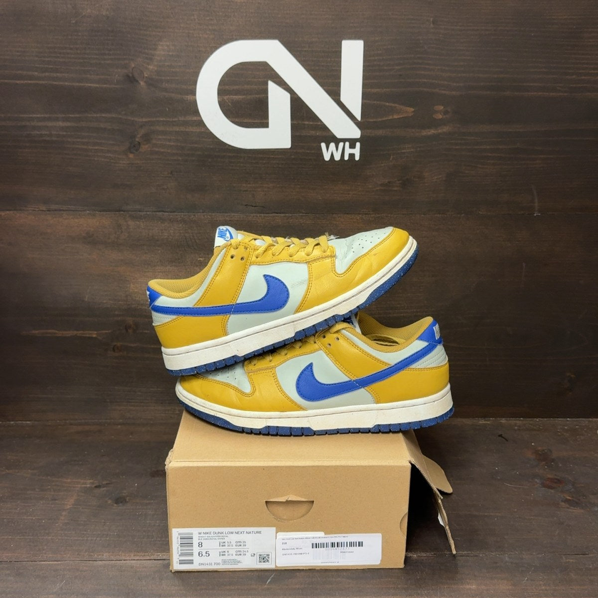 Nike Dunk Low Next Nature Wheat Gold Royal (Women's) - Image 1