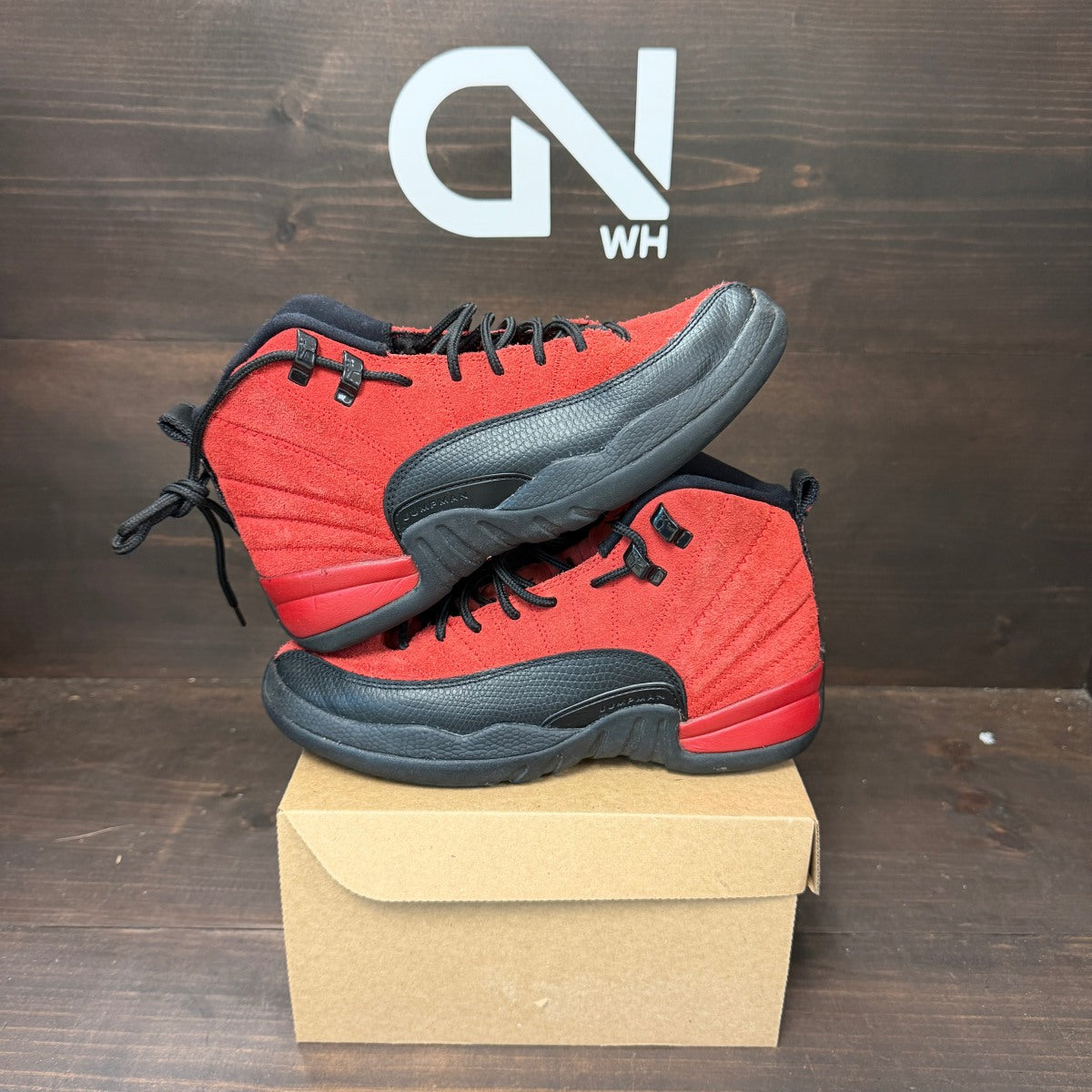 Jordan 12 Retro Reverse Flu Game (GS) Size 5.5Y (Pre-Owned) - Image 1