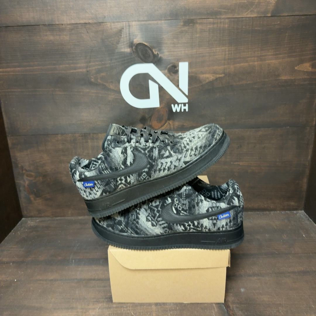 BKLYN BRED Nike AIr Force 1 Wool Black Grey Nike ID Size 10.5 (Pre-Owned) - Image 1