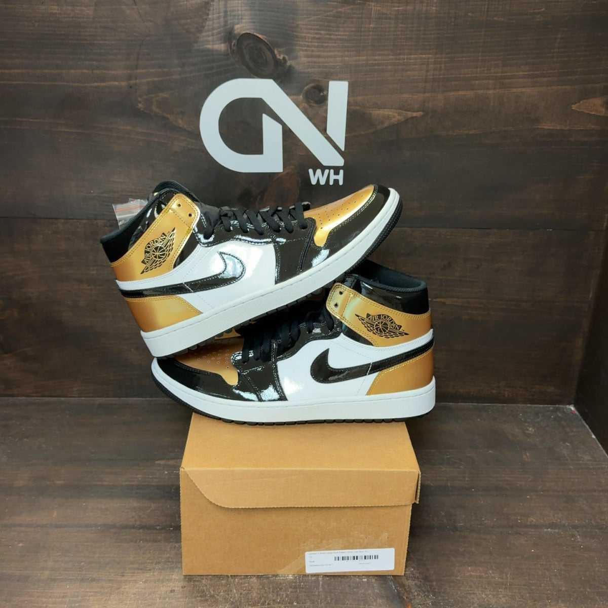 Jordan 1 Retro High Golf Patent Gold Toe Size 12 - Image 1