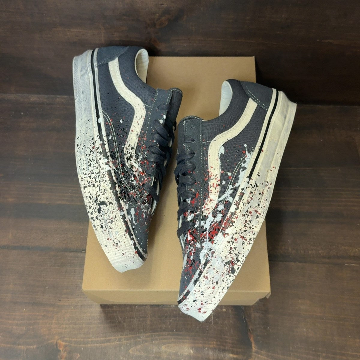 Vans Premium Old Skool 36 Paint Splatter Charcoal Grey Size 11.5 (Pre-Owned) - Image 2