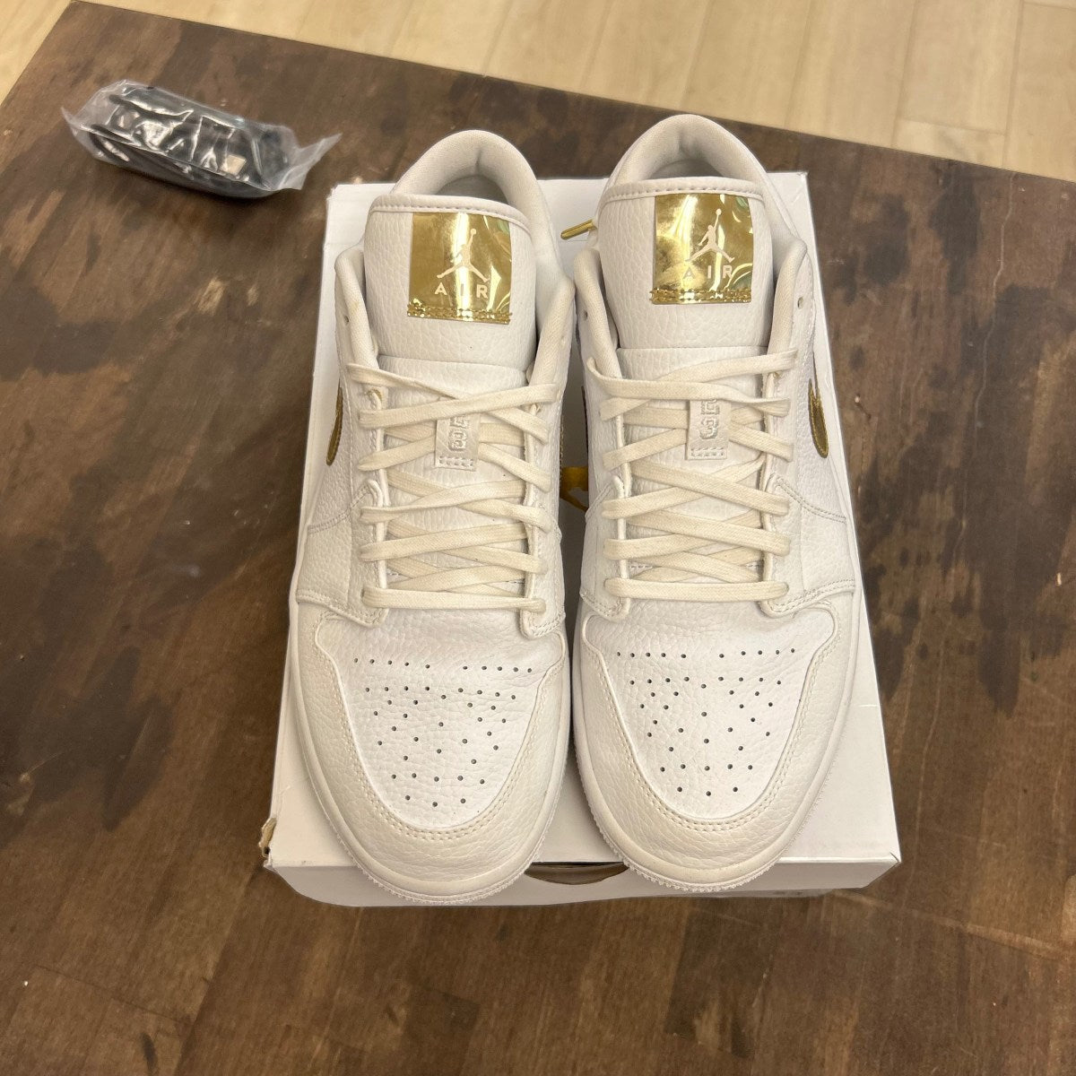 Jordan 1 Low White Metallic Gold (Women's) - Image 2