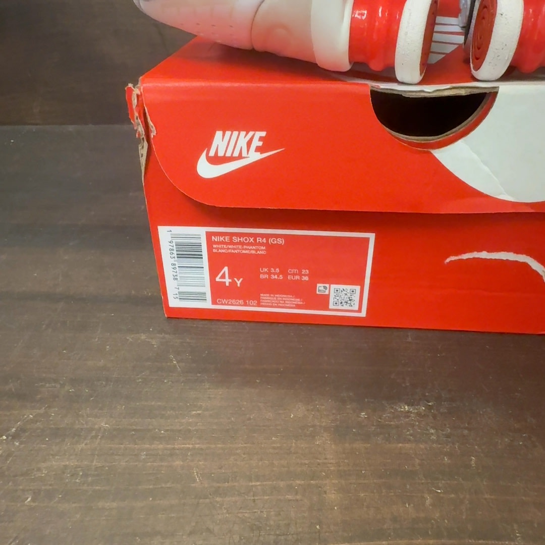 Nike Shox R4 White Phantom Picante Red (GS) - Image 8