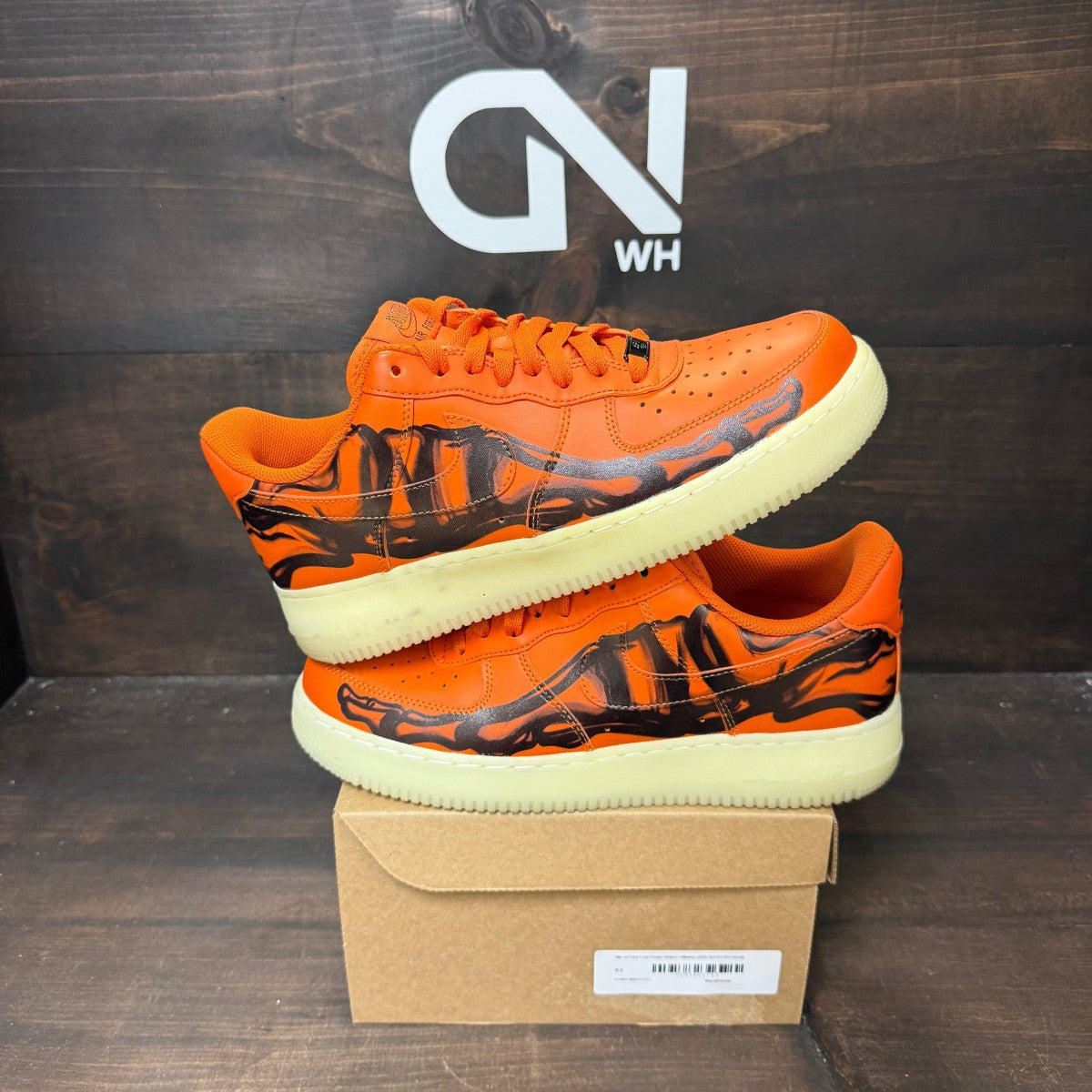 Nike Air Force 1 Low Orange Skeleton Halloween (2020) Size 9.5 (Pre-Owned) - Image 1