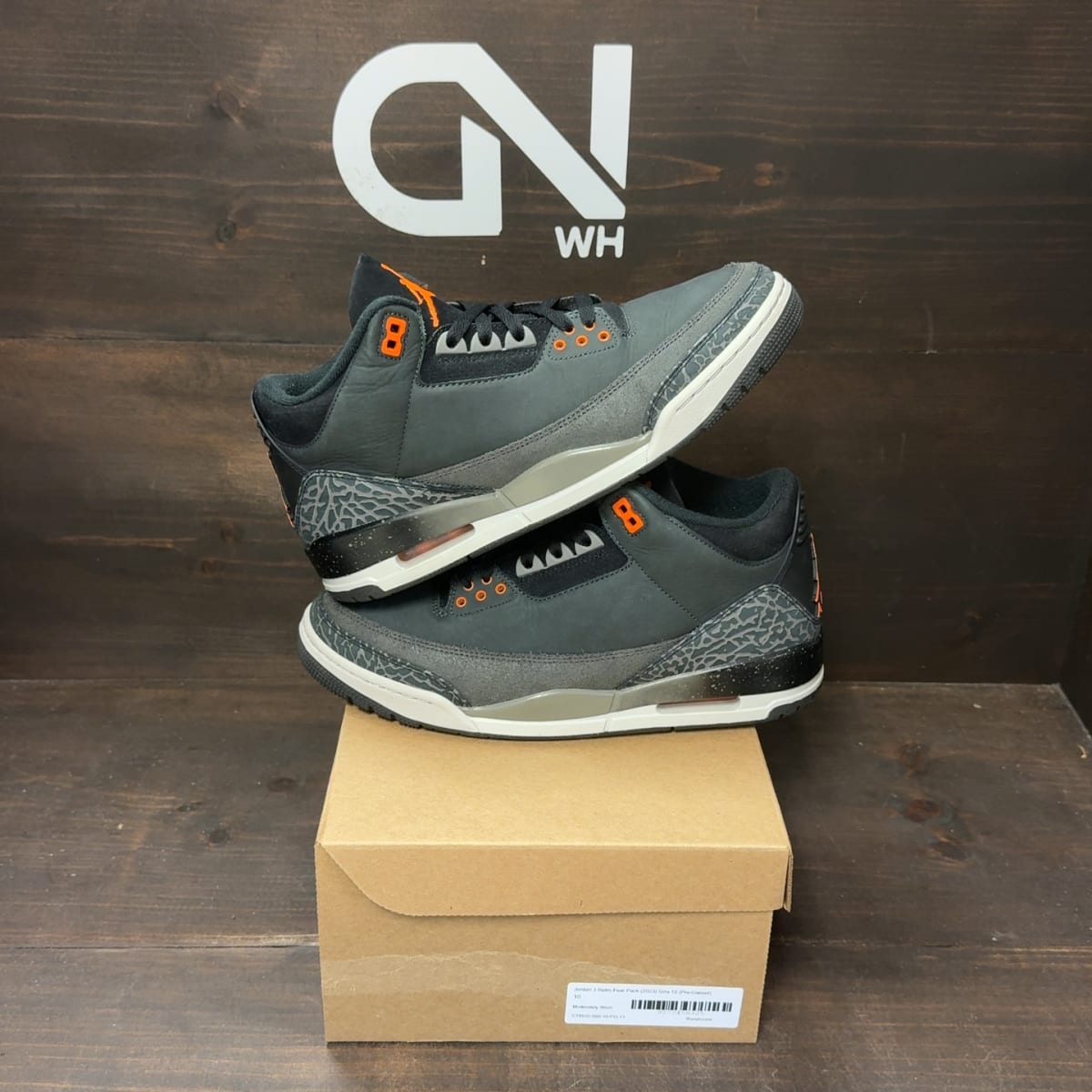 Jordan 3 Retro Fear Pack (2023) Size 10 (Pre-Owned) - front