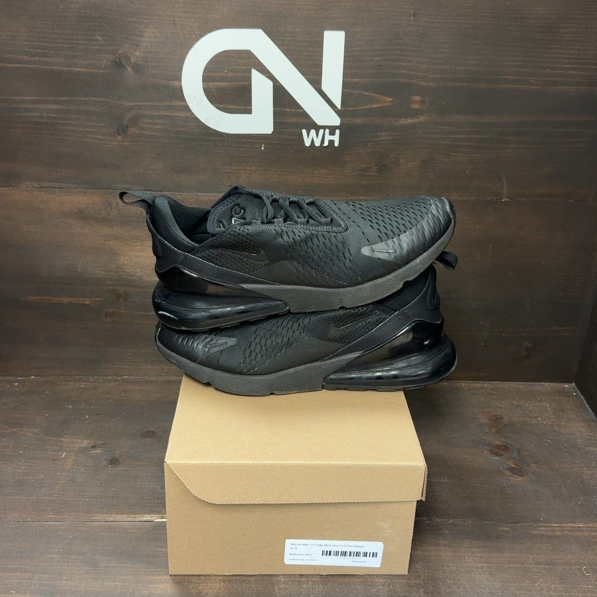 Nike Air Max 270 Triple Black Size 11.5 (Pre-Owned) - front