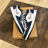 Jordan 1 Low Wolf Grey Midnight Navy Size 12 (Pre-Owned) - Image 1