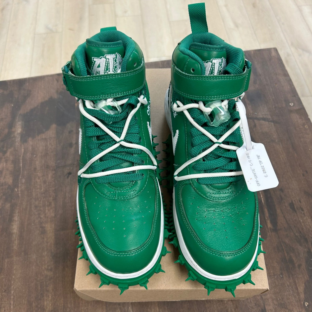 Nike Air Force 1 Mid Off-White Pine Green Size 9.5 (Pre-Owned) - Image 2